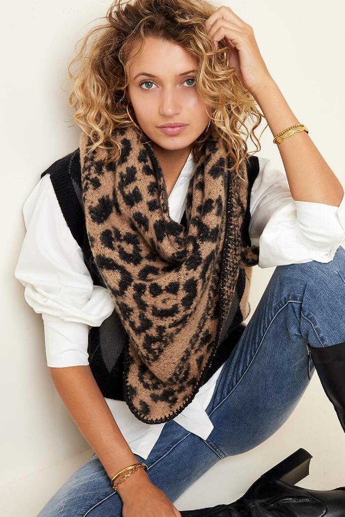 Winter scarf animal print Purple Polyester Picture2